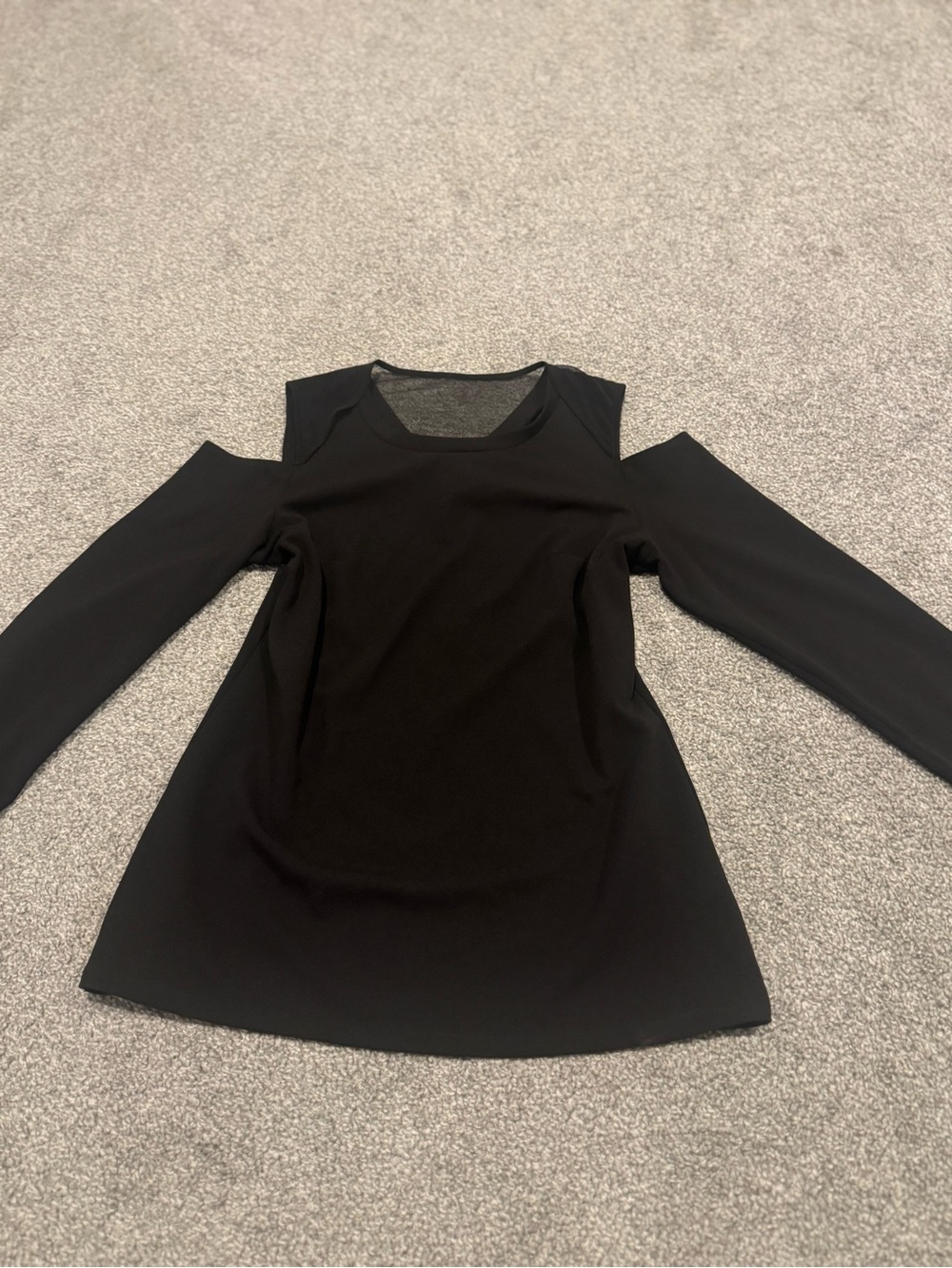 H by Halston Cold-Shoulder Black Women's Dress Top